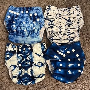 4 Nora’s Nursery reusable Cloth Diaper Covers and Inserts